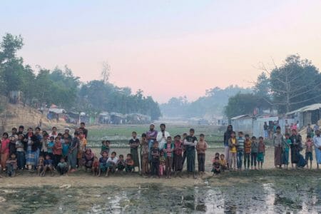 FORSEA Muslim Rohingya waiting the foods in the refugee camp at balukhali Bangladesh